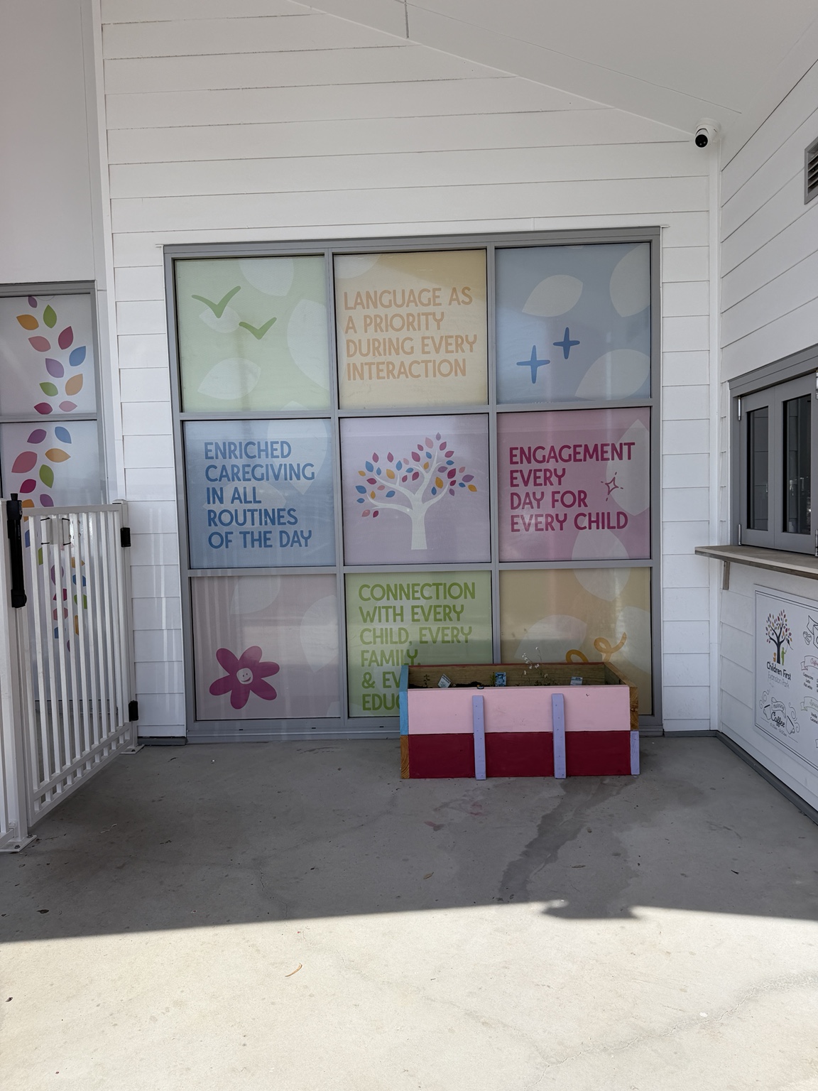 Decorative graphics on windows at an early learning centre